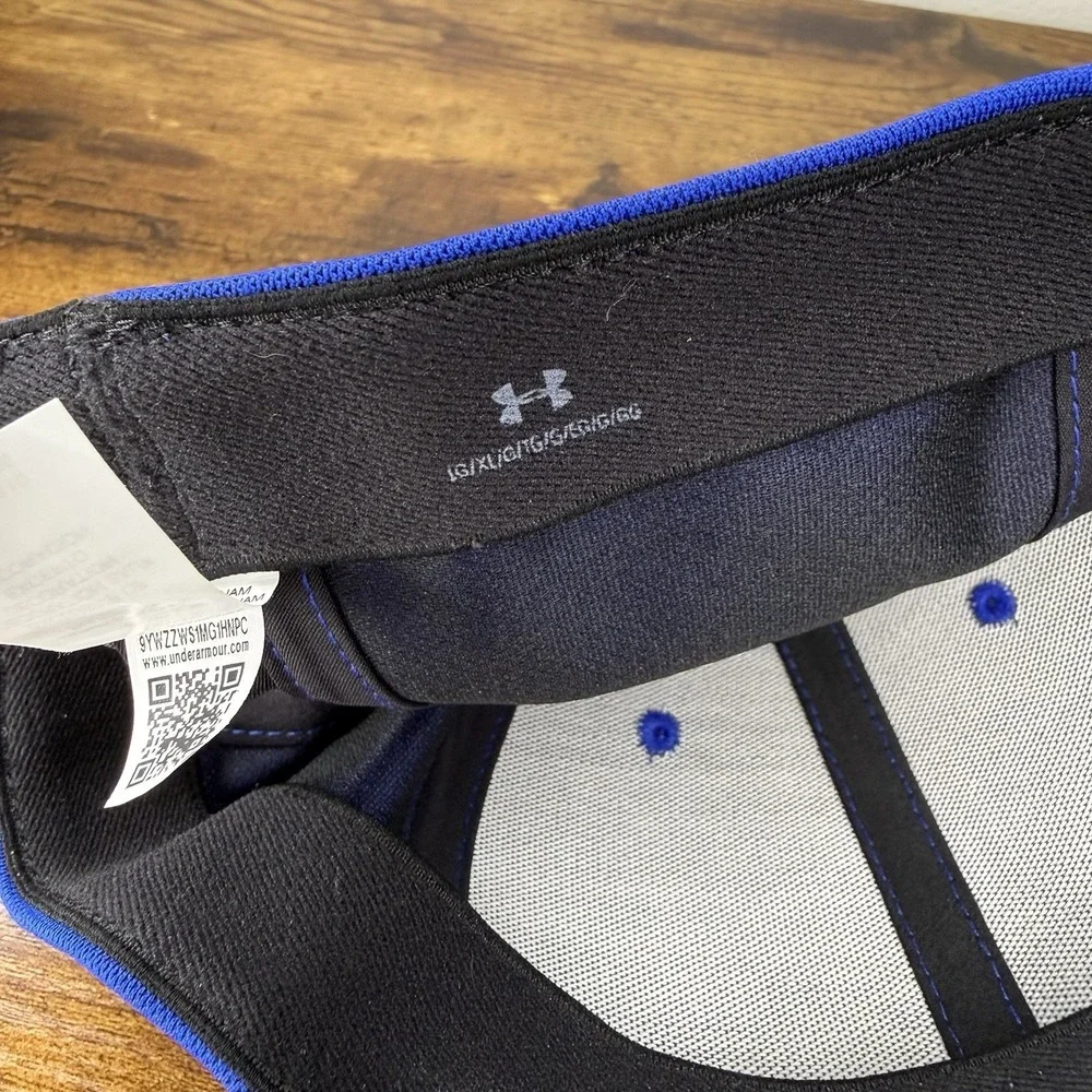 Under Armour Blue Blitzing Stretch Fit Hat Cap Adult L/XL Royal Blue